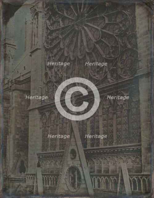 Rose Window, Notre-Dame Cathedral, Paris, 1841. Creator: Joseph Philibert Girault De Prangey.