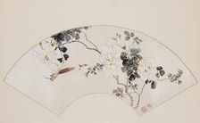 Rose and praying mantis, 19th century (1801-1900). Artist: Baoru Liu