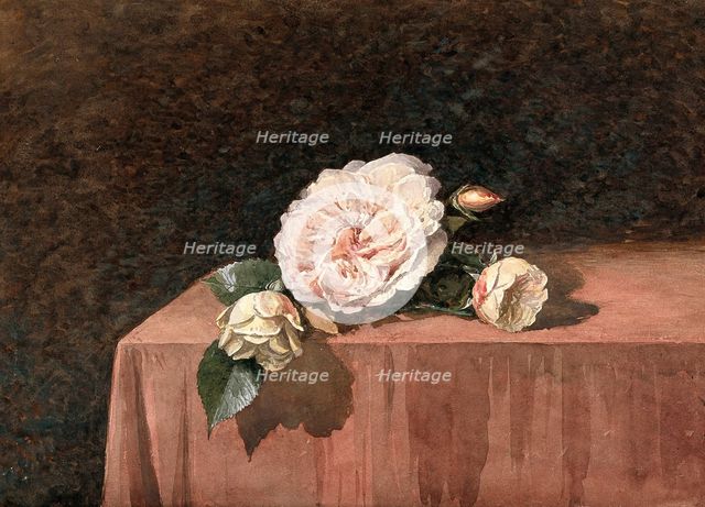 Rose flowers on a table. Creator: Unknown.