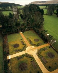 Rose garden, Lulworth Castle, Dorset, 1993