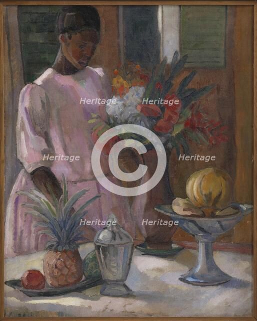 Rose Laying the Table, 1914. Creator: Astrid Holm.