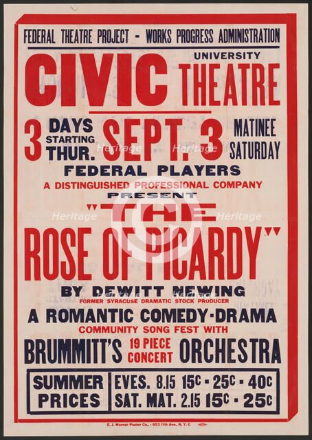 Rose of Picardy, Syracuse, NY, 1936. Creator: Unknown.