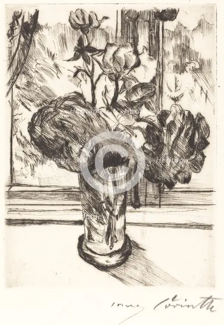 Rosen in einem Wasserglas (Roses in a Glass of Water), 1916. Creator: Lovis Corinth.