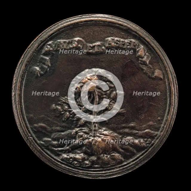 Rosebush Growing out of a Rocky Terrain [reverse], c. 1655/1675. Creator: Charles-Jean-François Chéron.