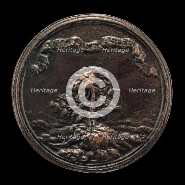 Rosebush Growing out of a Rocky Terrain [reverse], c. 1655/1675. Creator: Charles-Jean-François Chéron.