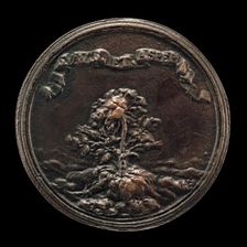 Rosebush Growing out of a Rocky Terrain [reverse], c. 1655/1675. Creator: Charles-Jean-François Chéron
