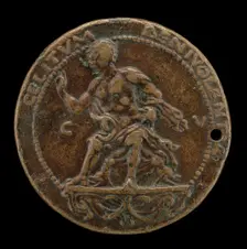 Roselli Seated on a Bracket [reverse], probably 1460/1466. Creator: Bartolomeo Bellano
