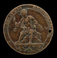 Roselli Seated on a Bracket [reverse], probably 1460/1466. Creator: Bartolomeo Bellano