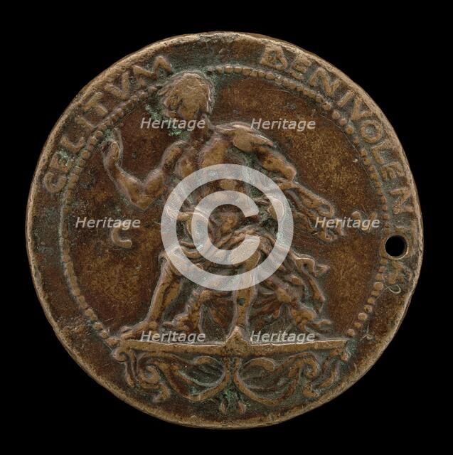 Roselli Seated on a Bracket [reverse], probably 1460/1466. Creator: Bartolomeo Bellano.