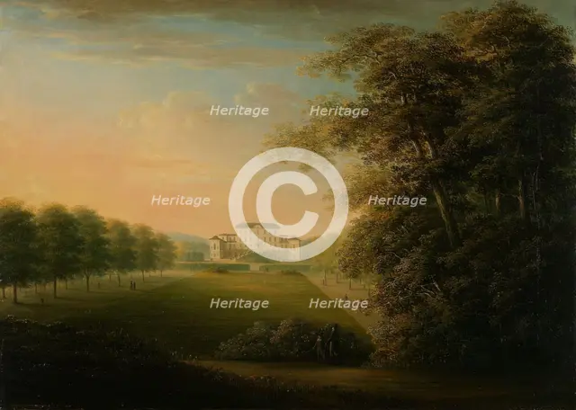 Rosersberg castle and park, between 1820 and 1824. Creator: Evelina Stading.