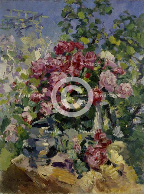 Roses, 1917. Artist: Korovin, Konstantin Alexeyevich (1861-1939)