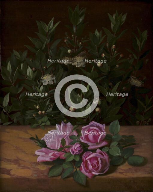 Roses and Myrtles, 1876. Creator: Otto Didrik Ottesen.