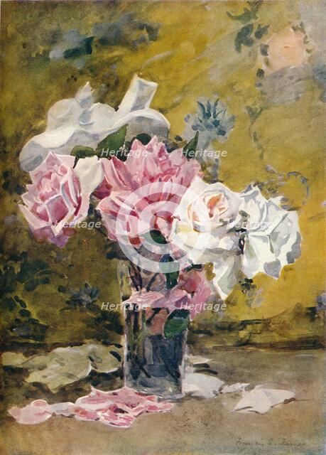 'Roses and Brocade', c19th century. Artist: Francis Edward James.