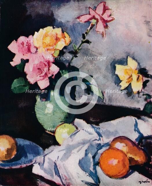 'Roses and Fruit', c1931. Artist: Samuel John Peploe.