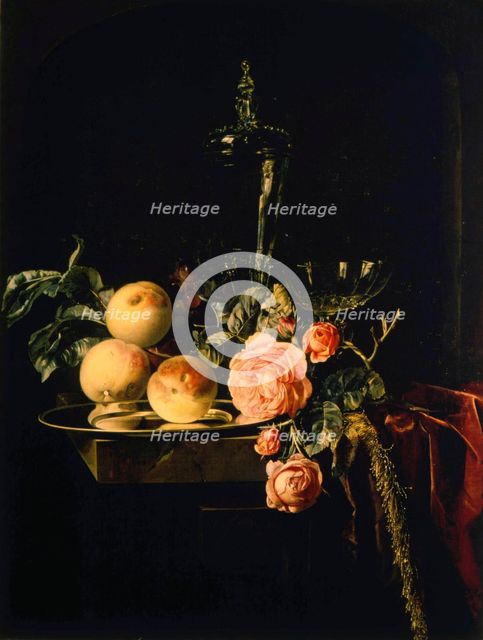 'Roses and Peaches', 1659. Artist: Willem van Aelst
