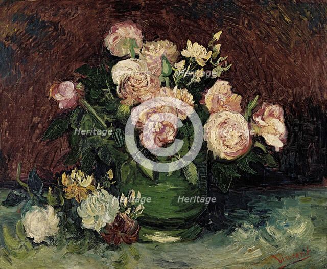 Roses and Peonies, 1886. Creator: Gogh, Vincent, van (1853-1890).