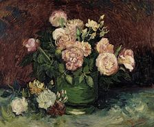 Roses and Peonies, 1886. Creator: Gogh, Vincent, van (1853-1890)