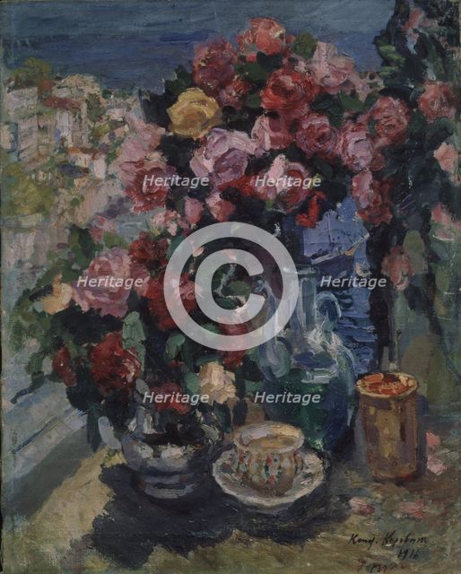 Roses. Gurzuf, 1916. Artist: Korovin, Konstantin Alexeyevich (1861-1939)