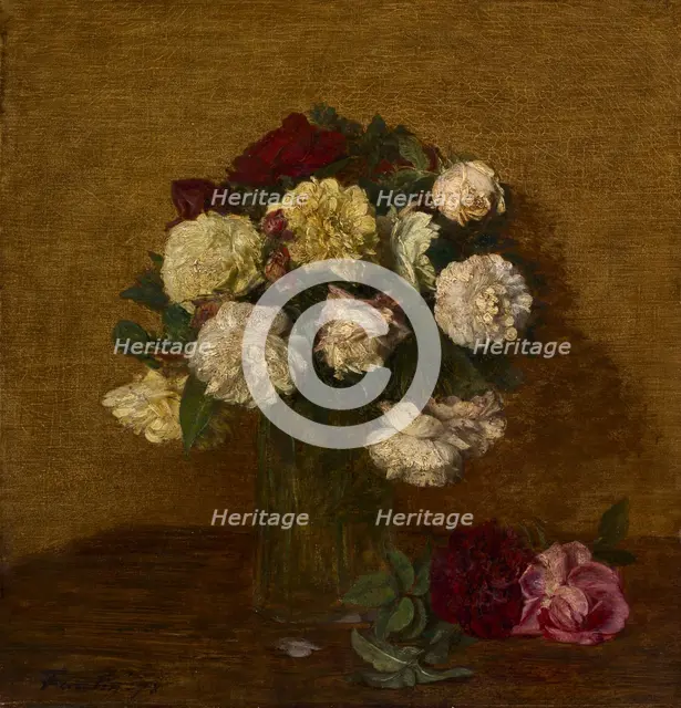 Roses in a Vase, 1878. Creator: Henri Fantin-Latour (French, 1836-1904).