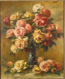 Roses in a Vase, 1913. Creator: Pierre-Auguste Renoir