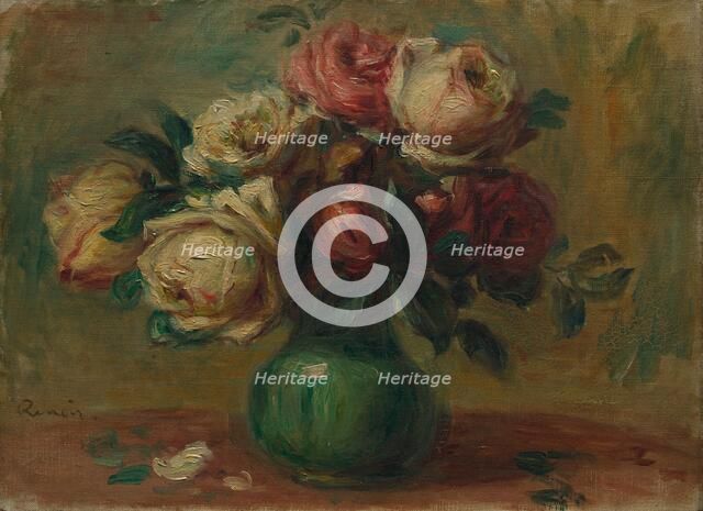 Roses in a Vase, c. 1890. Creator: Pierre-Auguste Renoir (French, 1841-1919).