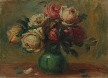 Roses in a Vase, c. 1890. Creator: Pierre-Auguste Renoir (French, 1841-1919)