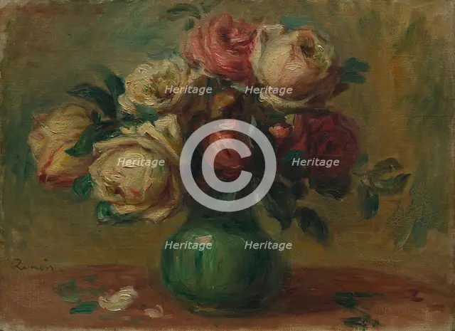Roses in a Vase, c. 1890. Creator: Pierre-Auguste Renoir (French, 1841-1919).