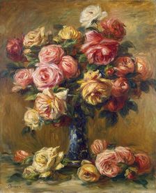 Roses in a Vase c1910. Artist: Pierre-Auguste Renoir
