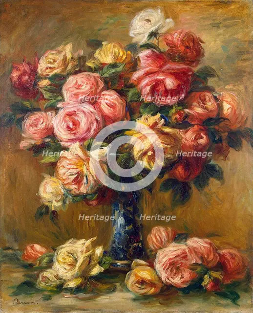 'Roses in a Vase', c1910.  Artist: Pierre-Auguste Renoir