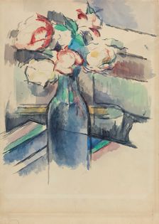 Roses in a Bottle [recto], 1900/1904. Creator: Paul Cezanne