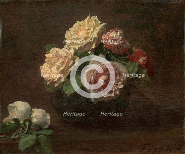 Roses in a Bowl, 1881. Creator: Henri Fantin-Latour.