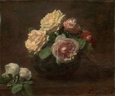 Roses in a Bowl, 1881. Creator: Henri Fantin-Latour