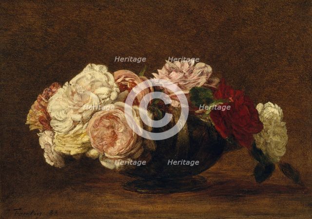 Roses in a Bowl, 1883. Creator: Henri Fantin-Latour.