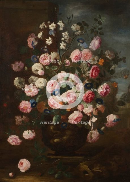 Roses in an Urn, late 17th century. Creator: Karel van Vogelaer.