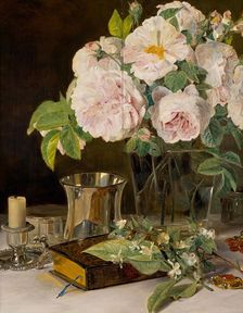 Roses in glass, 1831. Creator: Ferdinand Georg Waldmuller