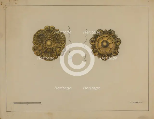 Rosette Mounts, c. 1936. Creator: Philip Johnson.