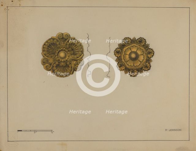 Rosette Mounts, c. 1936. Creator: Philip Johnson.