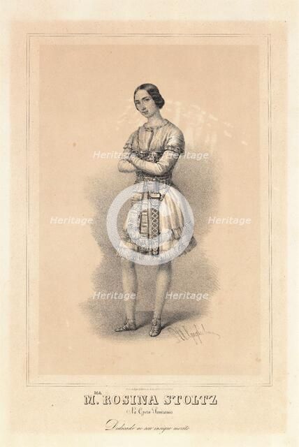 Rosine Stoltz in the Opera "Semiramide" by Gioachino Rossini, 1852. Creator: Guglielmi, Pedro Augusto (1811-1854).