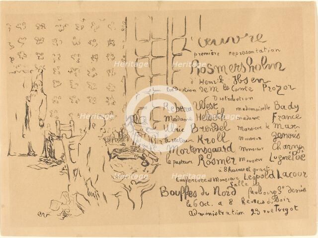 Rosmersholm, 1893. Creator: Edouard Vuillard.