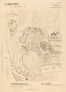 Rosmersholm; Le Gage, 1897. Creator: Henri de Toulouse-Lautrec