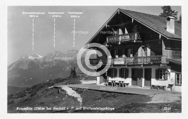 Rosshutte and the Wettersteingebirge mountains, near Seefeld, Austria, 20th century. Artist: Unknown