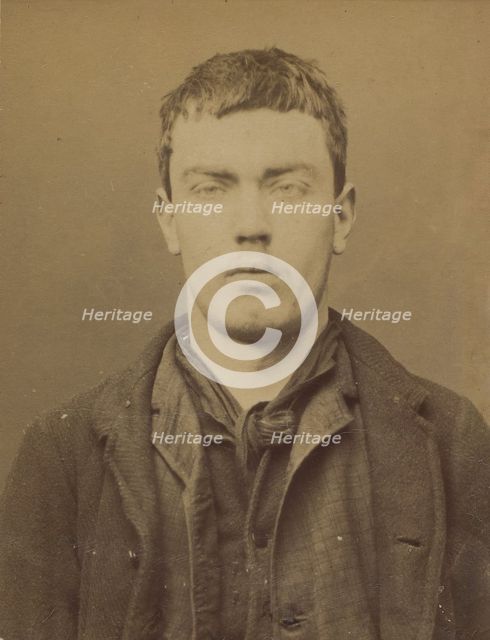 Rossi. Guillaume. 20 ans, né le 8/3/71 à Biel (Italie). Serrurier. Vagabondage. 15/1/95. , 1895. Creator: Alphonse Bertillon.