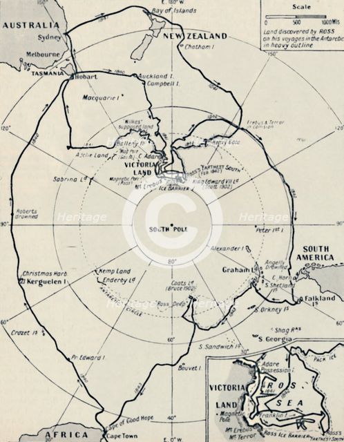 'Ross's Antarctic Voyage in the Erebus and the Teror,  November 12, 1840', 1937. Artist: Unknown.