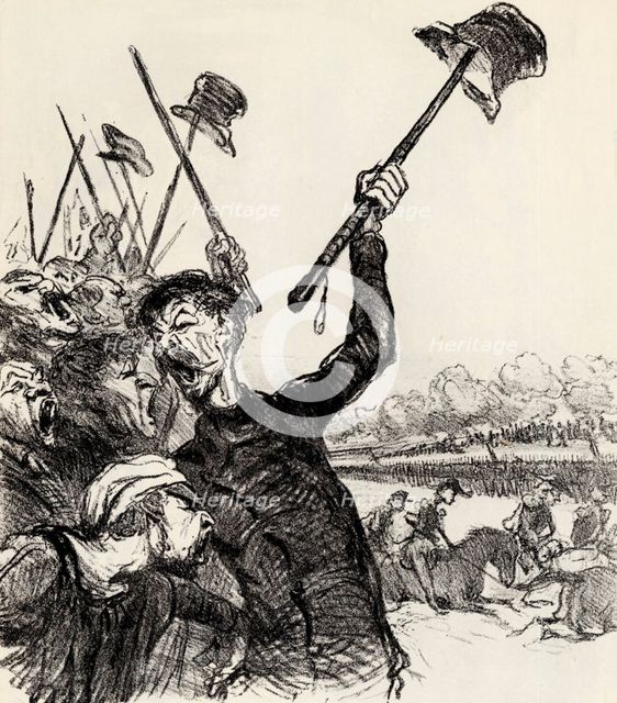 Ratapoil and his staff: Long live the Emperor!, 1851.  Creator: Daumier, Honoré (1808-1879).
