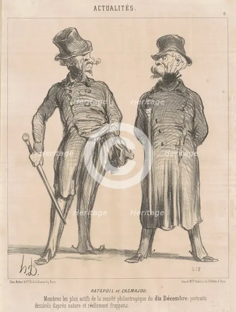 Ratapoil et Casmajou, 1850.  Creator: Honore Daumier.