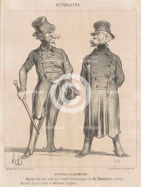 Ratapoil et Casmajou, 1850.  Creator: Honore Daumier.