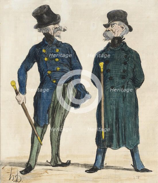 Ratapoil et Casmajou (image 2 of 2), 1850. Creator: Honore Daumier.