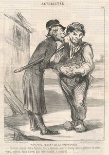 Ratapoil Fesant de la Propagande, June 19, 1851. Creator: Honore Daumier