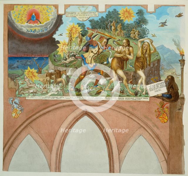 Ratgeb's Scenes from Genesis in the Carmelite Monastery at Frankfurt am Main, 1514, (19th century).  Creator: Johann Balthasar Bauer.