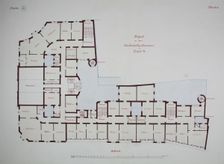 Rathskeller Neubau, Halle (Saale), Saxony-Anhalt, Germany, Third Floor Plan, c. 1887. Creator: Peter Joseph Weber